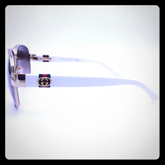 Gucci Accessories - Gorgeous GUCCI Aviator Gold/White❤️❤️❤️